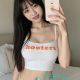Bethany, a part-time KL Malaysia escort, in a white "Hooters" top and underwear.