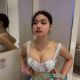 Aiza, a Malaysia escort model, in a light blue lingerie set.